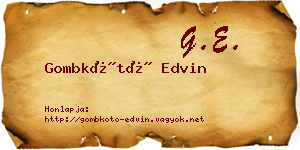 Gombkötő Edvin névjegykártya
